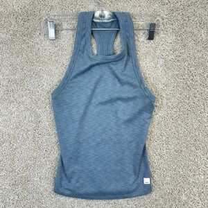 Vuori Tank Top Girls XS Blue Heathered High Neck Racerback VW1012 Activewear